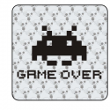Sticker space invaders game over