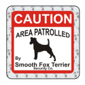 Sticker caution area patrolled