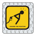 Sticker assume the position