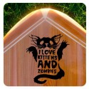 Love Kittens and Zombies Aufkleber