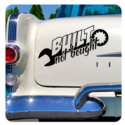 Built Not Bought Glitzer Vinyl Gestanzt Eigener Autofenster Stoßstange Aufkleber